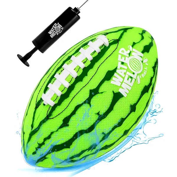 9-inch water-filled football with textured grip designed for pool and beach play