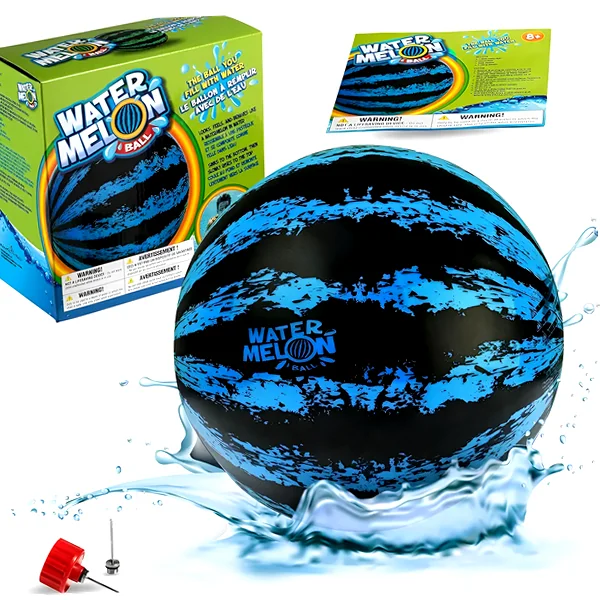 Blue 9-inch water-filled ball used for underwater passing and pool games